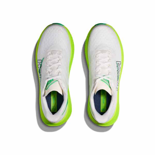 Hoka Mach 6 White/ Neon Lime