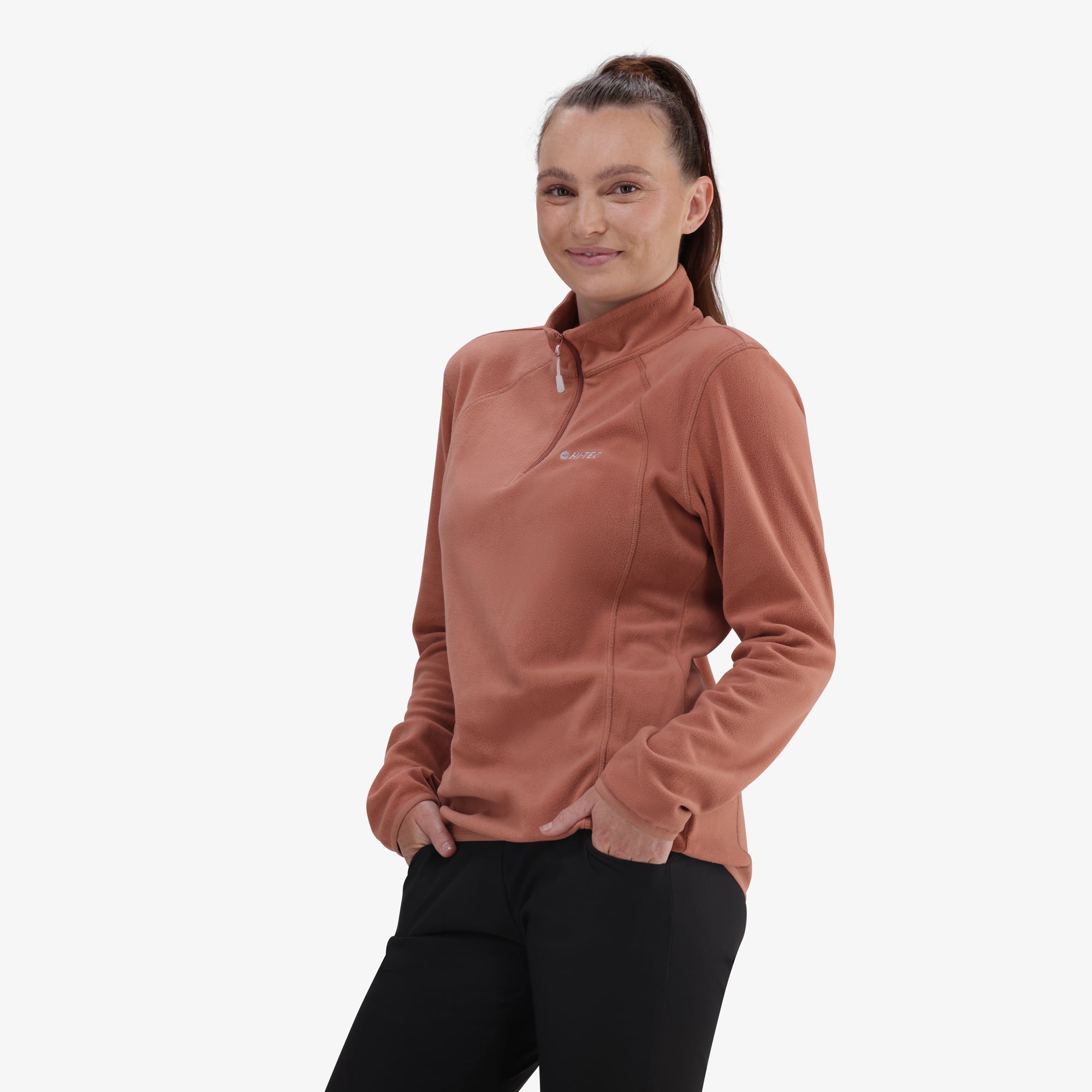 Hi-Tec Women's Performance Tech 1/4 Zip Microfleece Jacket Warm Layer