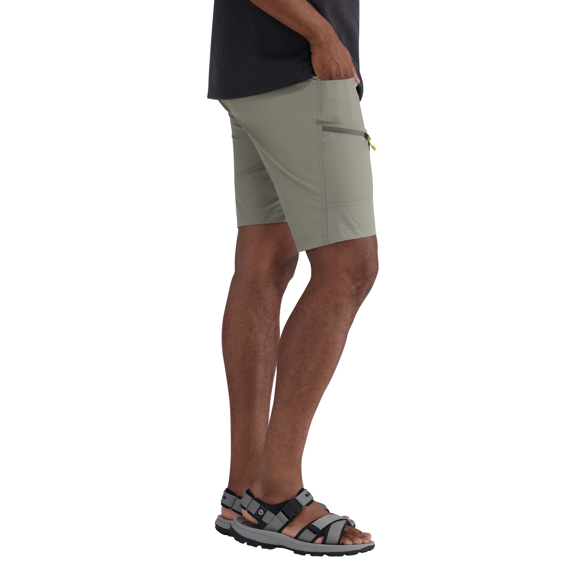 Hi-Tec Venture Men's Performance Shorts: 4-Way Stretch, UV50, Quick-Dry, Zipped Pockets