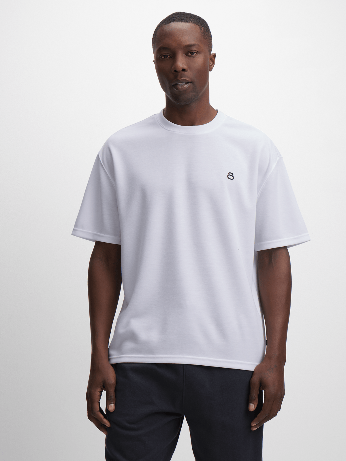 Men's Premium Interlock Tonal White Tee – Soft, Durable, Workout & Style