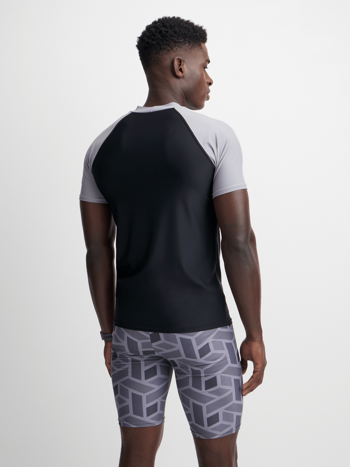 TS KB Men's Performance All-Over Print Grey Jammer Swim Trunks