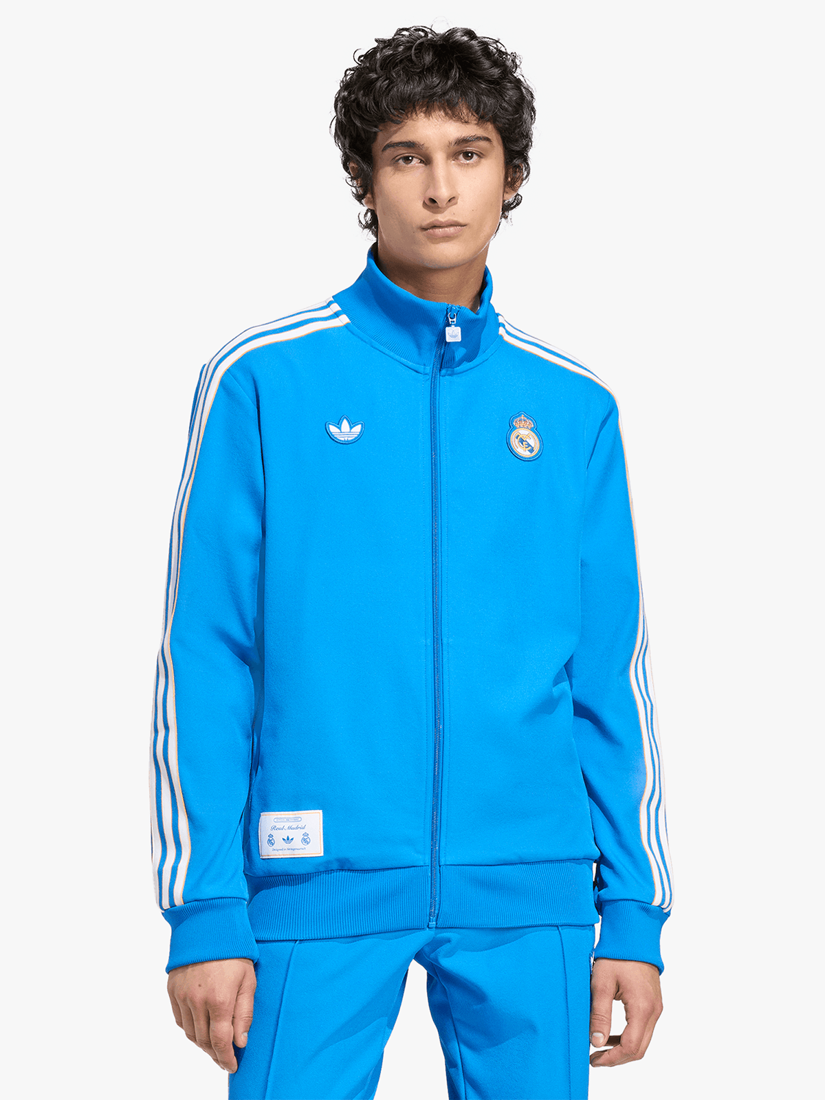Authentic Adidas Men's Real Madrid Blue Track Top Jacket - Classic Terrace Style