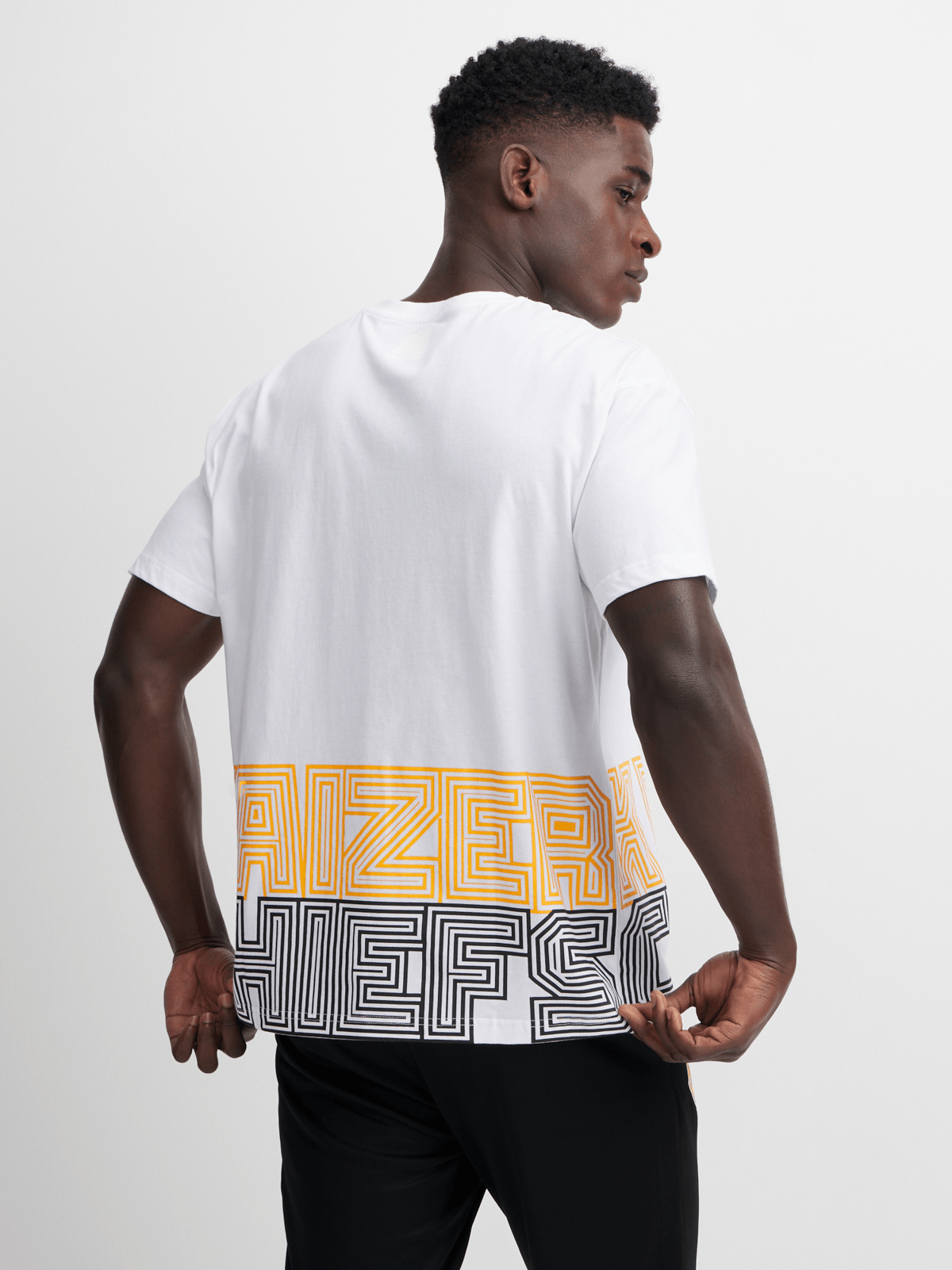 Kappa Men's Kaizer Chiefs Ametod White Tee - Official Fan Gear Cotton T-Shirt