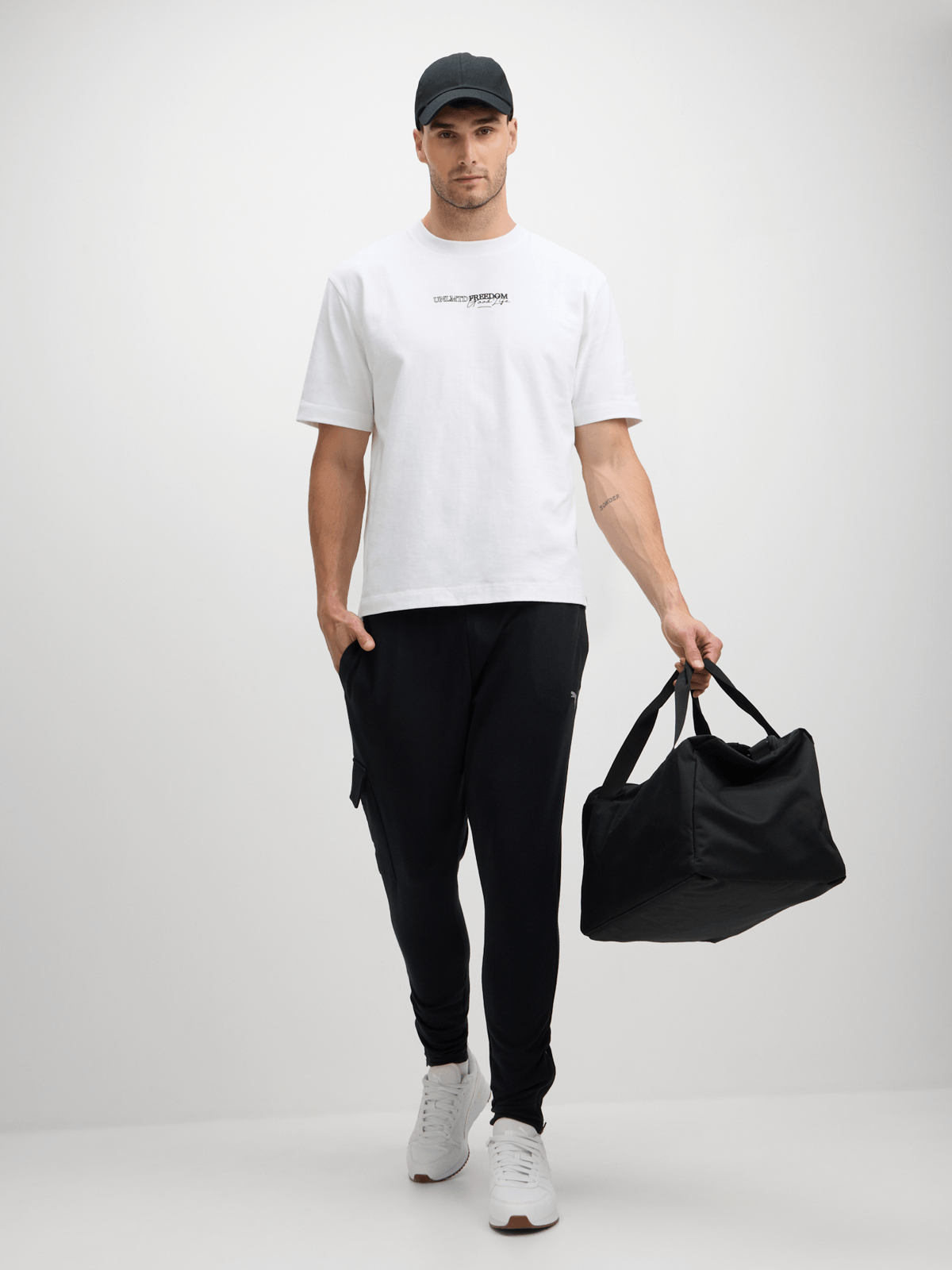 TS Men's Unlimited Graphic White Cotton Crew Neck Short Sleeve T-Shirt