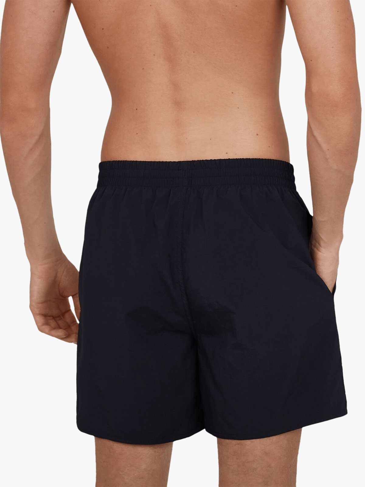 Speedo Men's Essentials 16-Inch Black Recycled Nylon Watershorts with Drawstring Waist
