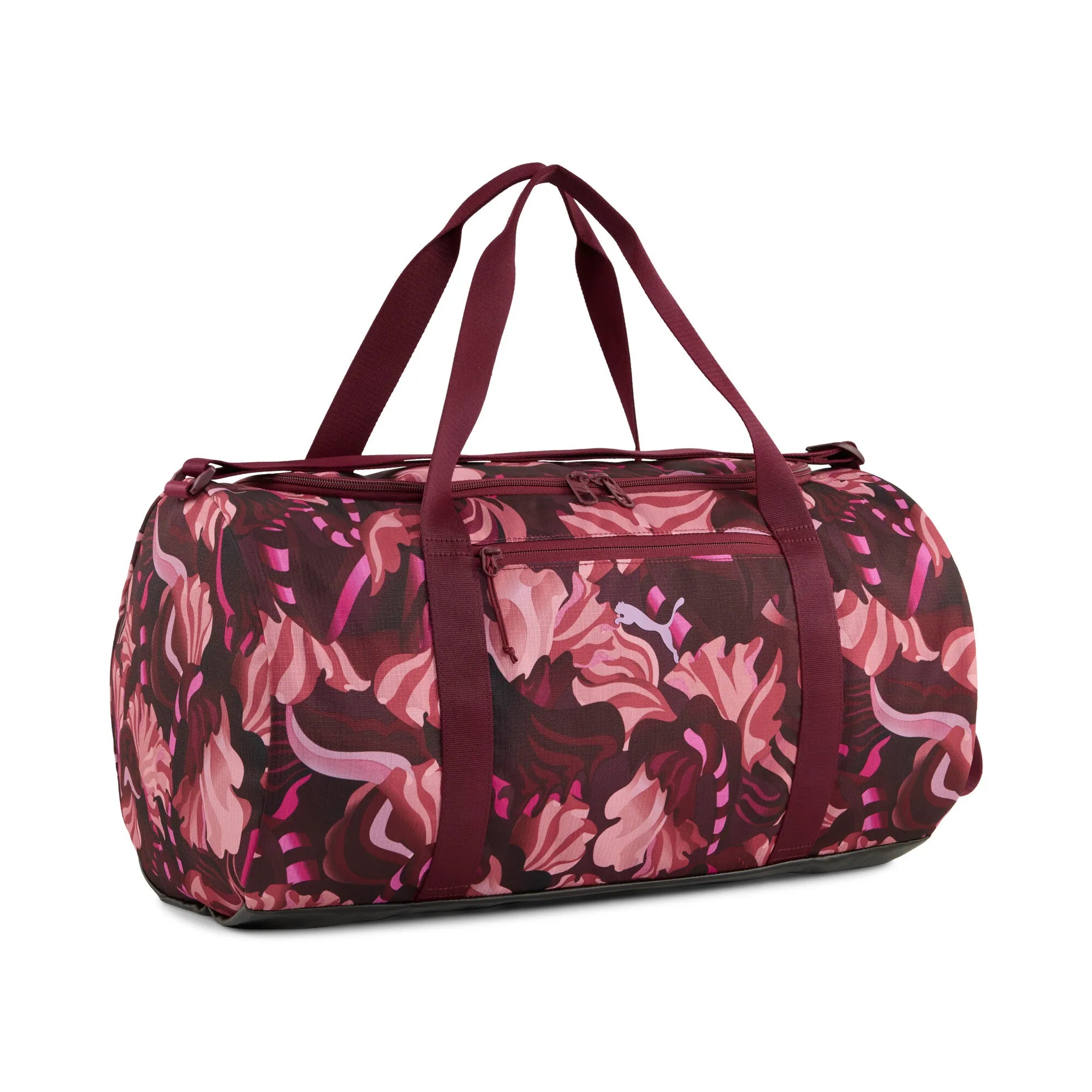 Puma AT ESS Floral Ribbon Barrel Bag Ruby Shimmer