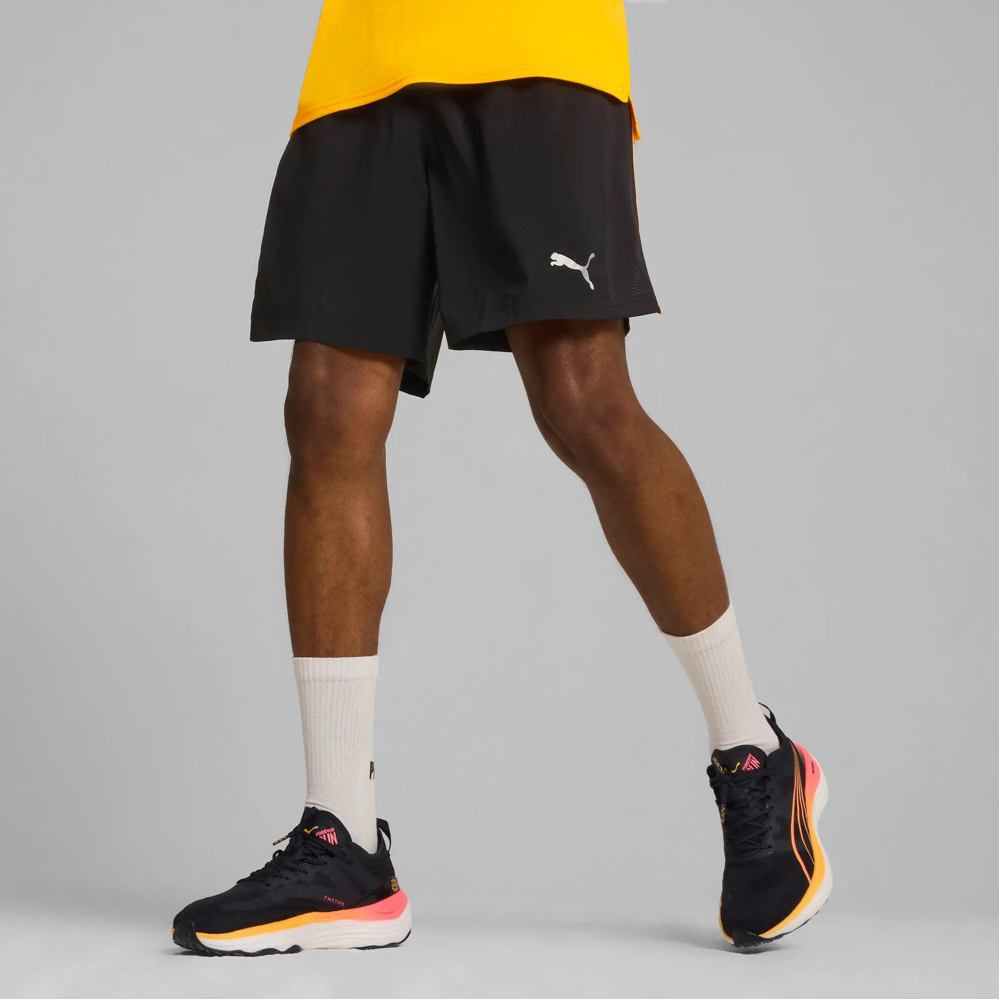 Puma Run Favorite 7" Short Black-Sunset Glow