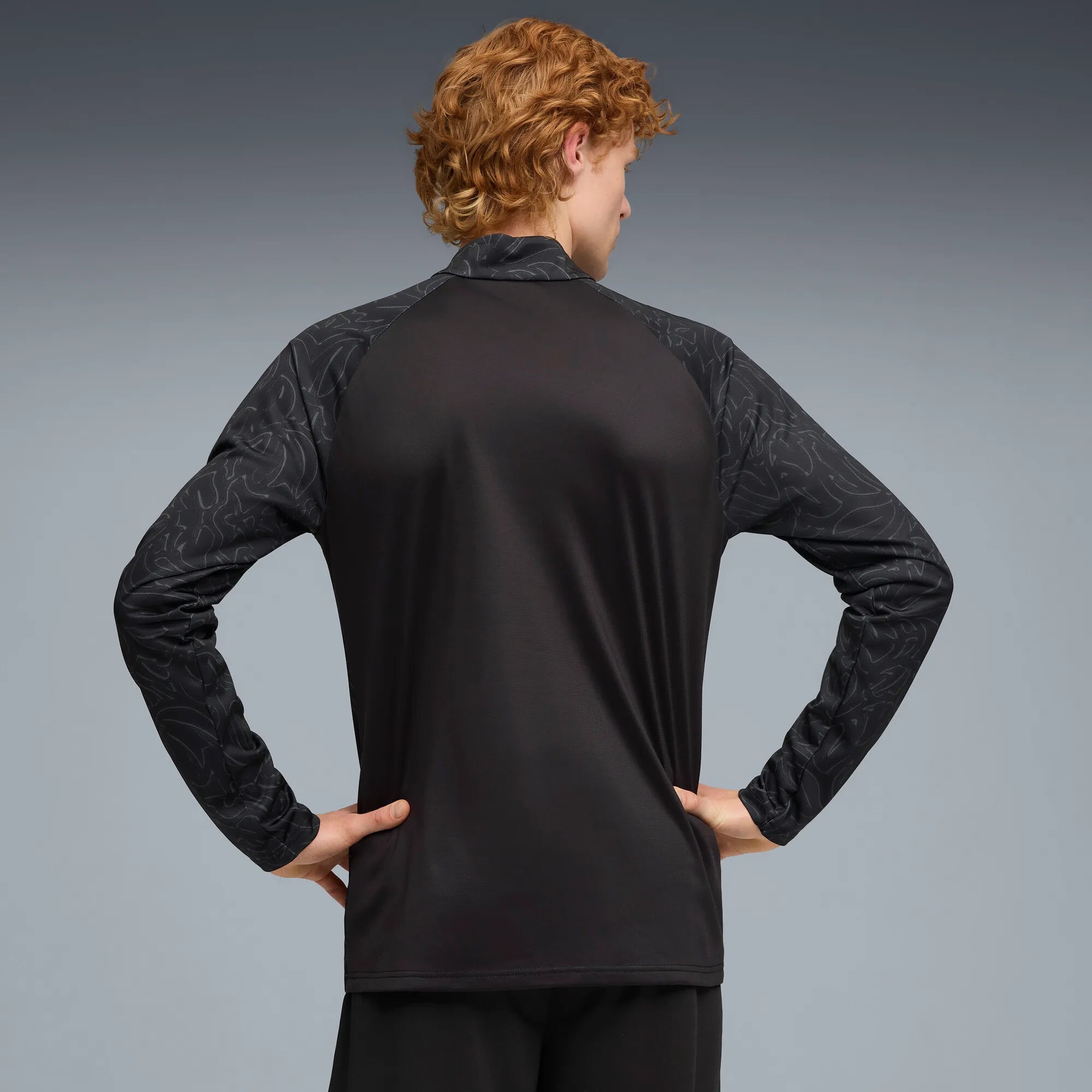 Puma BVB Warm Up 1/4 Zip Top Black-Yellow Sizzle