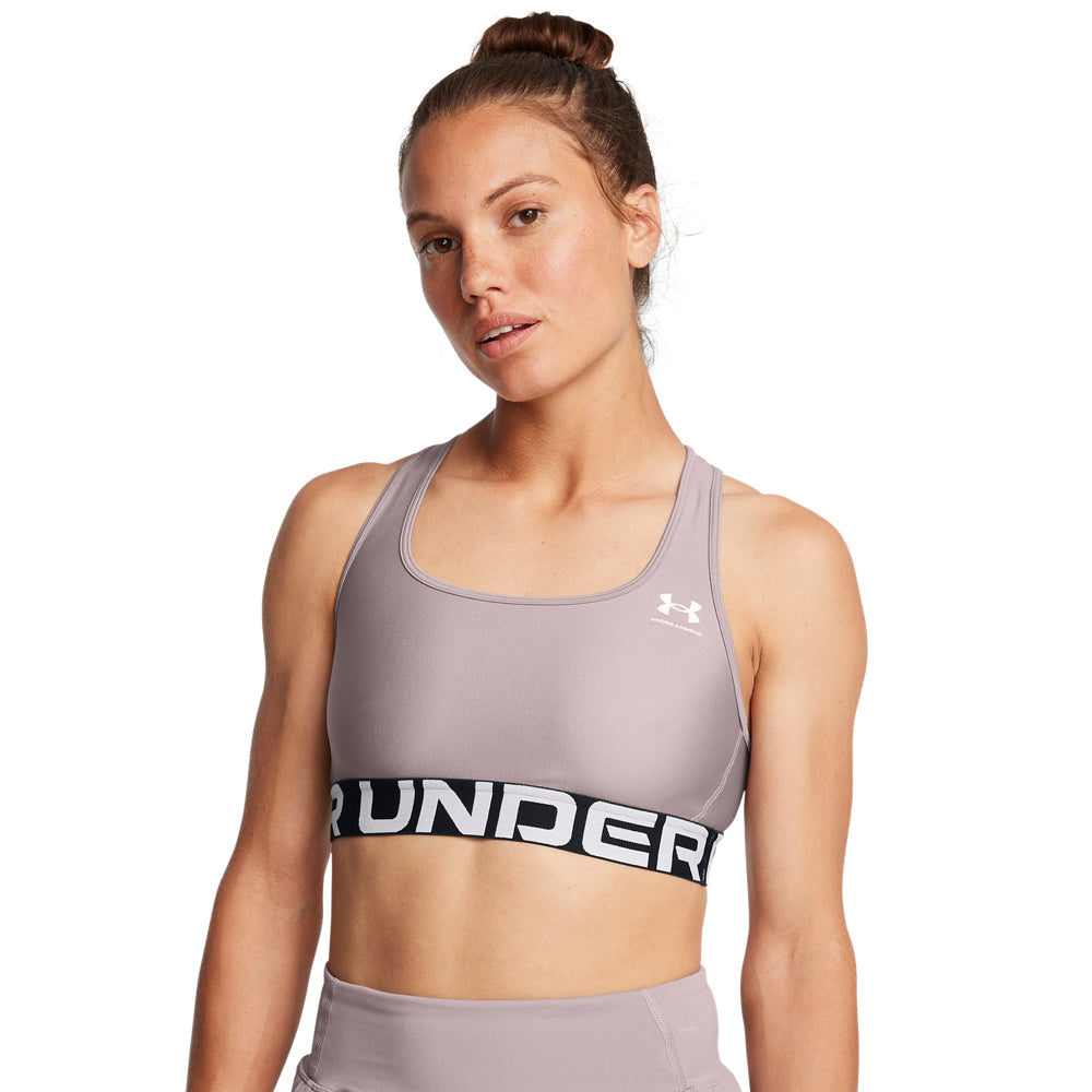 Under Armour Heatgear® Authentics Mid Branded Sports Bra Grey